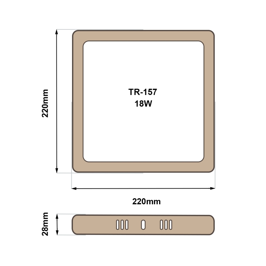 Стельовий LED світильник BLOCK LED/18W/230V 4200K 22x22 см коричневий