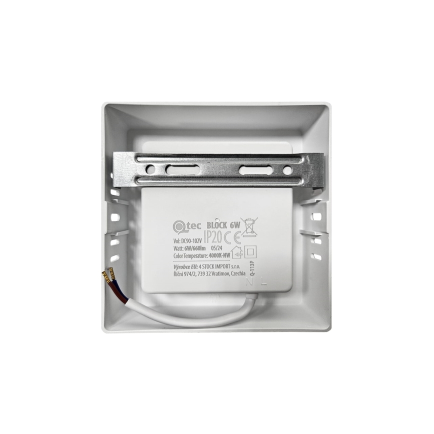 Стельовий LED світильник BLOCK LED/6W/230V 4000K 12x12 см білий