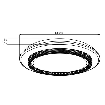 Стельовий LED світильник для ванної з регулюванням яскравості ADELA LED/72W/230V діаметр 48 см 3000-6000K IP44 + пульт дистанційного керування