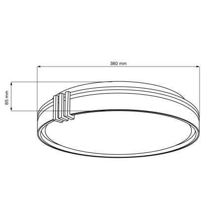 Стельовий LED світильник для ванної з регулюванням яскравості ARLETTA LED/48W/230V діаметр 38 см 3000-6000K IP44 + пульт дистанційного керування