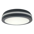 Стельовий LED-світильник для ванної кімнати з датчиком руху, 20 Вт, 230 В, вибір колірної температури 3000/4000/6500K, діаметр 23 см, IP54, антрацит