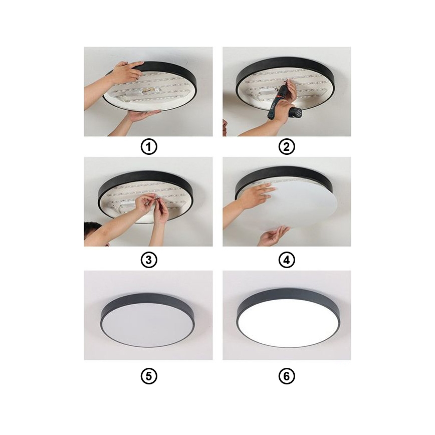 Стельовий LED світильник FELIZ LED/30W/230V 4000K діаметр 30 см чорний