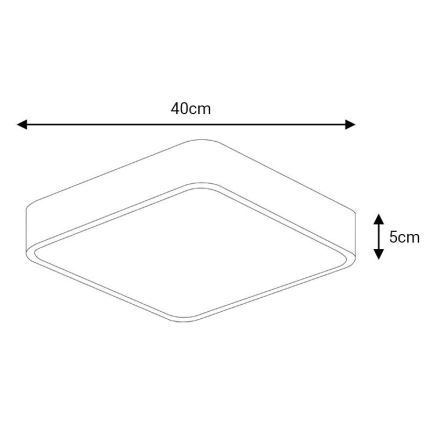 Стельовий LED світильник FELIZ LED/40W/230V 4000K 40x40 см чорний