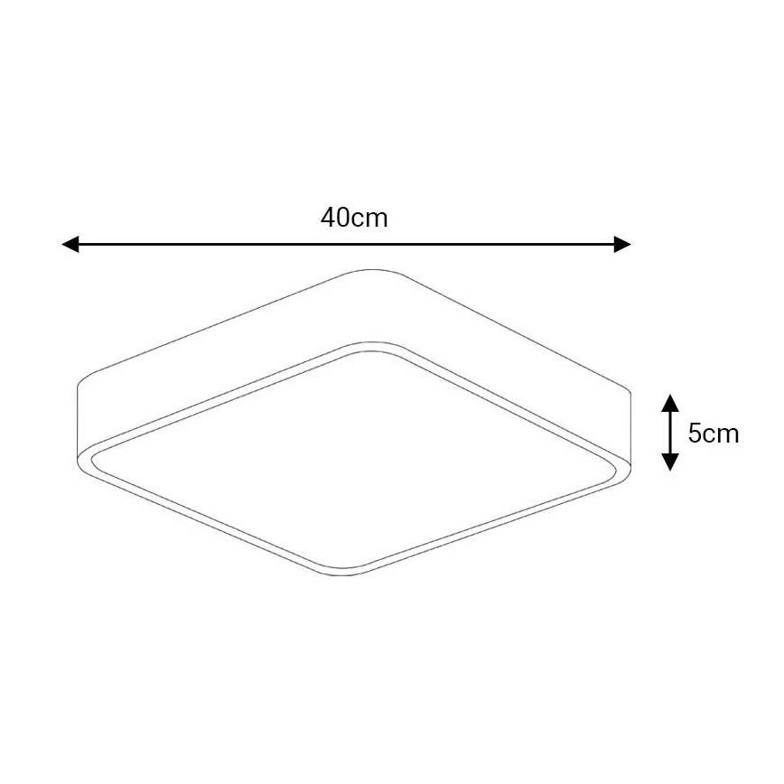 Стельовий LED світильник FELIZ LED/40W/230V 4000K 40x40 см чорний