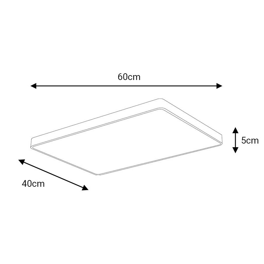 Стельовий LED світильник FELIZ LED/50W/230V 4000K 40x60 см чорний