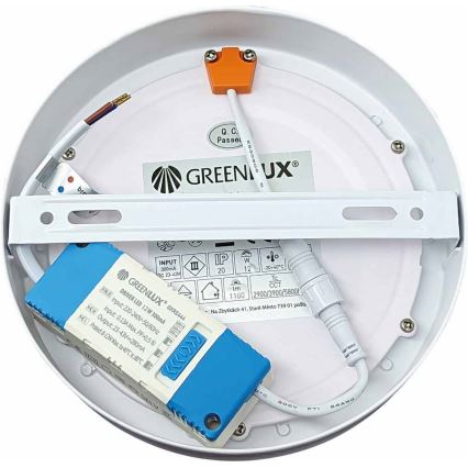Стельовий LED світильник FENIX LED/12W/230V 2900/3900/5800K діаметр 16,8 см білий