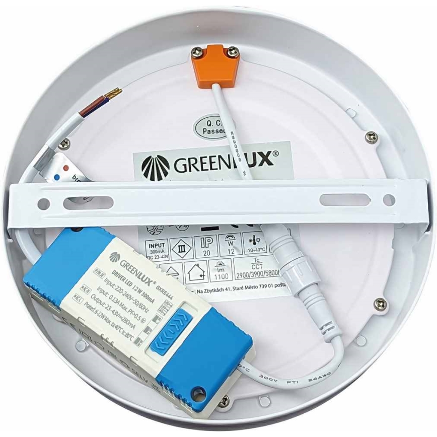 Стельовий LED світильник FENIX LED/12W/230V 2900/3900/5800K діаметр 16,8 см білий