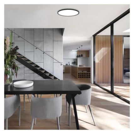 Стельовий LED світильник FLORI LED/18W/230V 4000K чорний діаметр 29 см