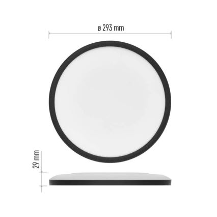 Стельовий LED світильник FLORI LED/18W/230V 4000K чорний діаметр 29 см