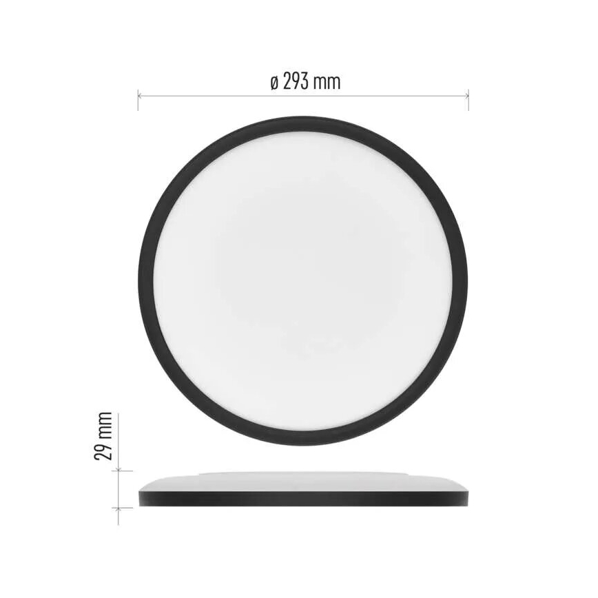 Стельовий LED світильник FLORI LED/18W/230V 4000K чорний діаметр 29 см