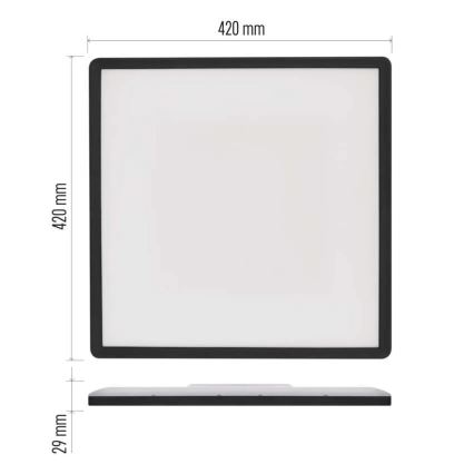 Стельовий LED світильник FLORI LED/22W/230V 4000K чорний 42x42 см