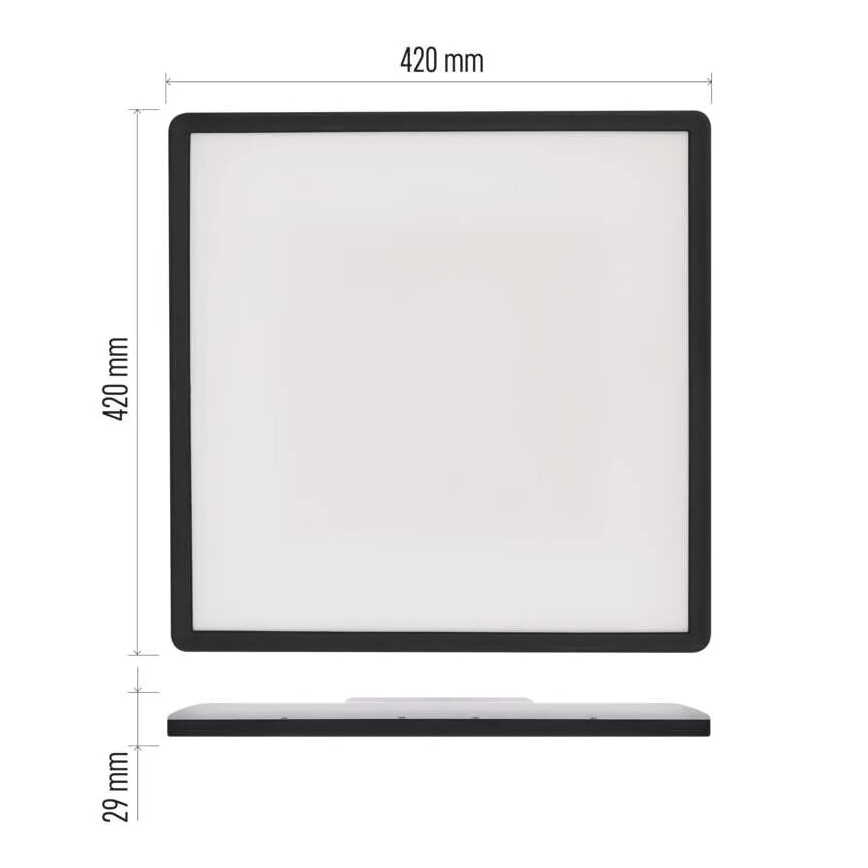 Стельовий LED світильник FLORI LED/22W/230V 4000K чорний 42x42 см
