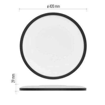 Стельовий LED світильник FLORI LED/22W/230V 4000K чорний діаметр 42 см