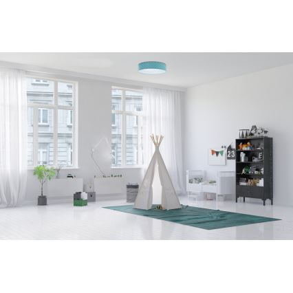 Стельовий LED світильник GALAXY KIDS LED/24W/230V зірочки бірюзовий/білий