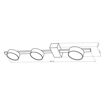 Стельовий LED світильник JOY 3xGX53/6W/230V чорний