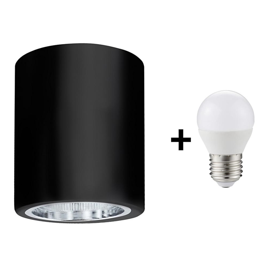 Стельовий LED світильник JUPITER 1xE27/6W/230V 120x98 mm чорний