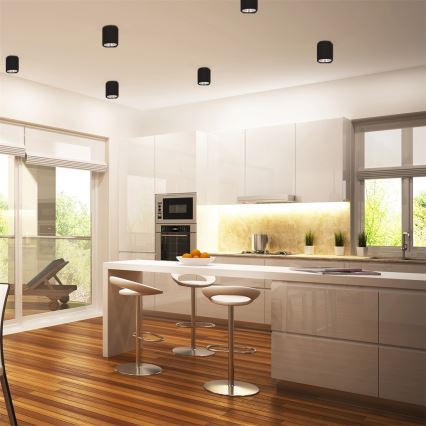 Стельовий LED світильник JUPITER 1xE27/6W/230V 120x98 mm чорний
