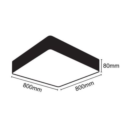 Стельовий LED світильник LED/110W/230V 4000K 80x80 см