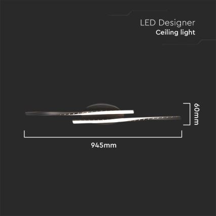 Стельовий LED світильник LED/12W/230V 3000K 94,5 см чорний