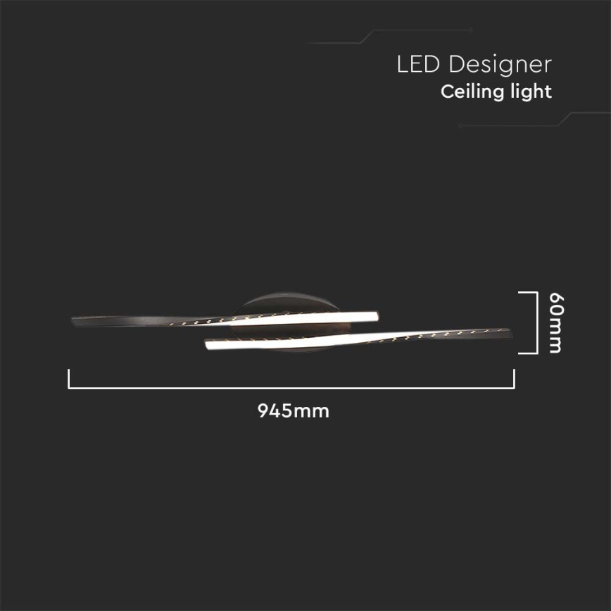 Стельовий LED світильник LED/12W/230V 3000K 94,5 см чорний