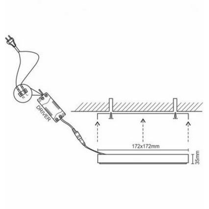 Стельовий LED світильник LED/12W/230V 4000K 17,2x17,2 см