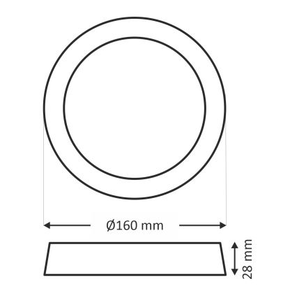 Стельовий LED світильник LED/12W/230V 4200K діаметр 16 см білий