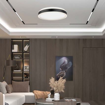 Стельовий LED світильник LED/18W/230V 4000K діаметр 35 см чорний