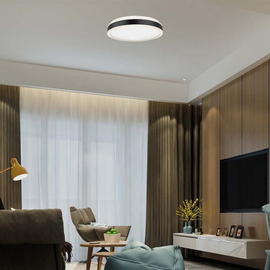 Стельовий LED світильник LED/18W/230V 4000K діаметр 35 см чорний