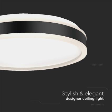 Стельовий LED світильник LED/18W/230V 4000K діаметр 35 см чорний