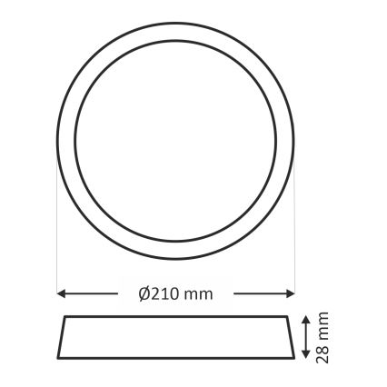 Стельовий LED світильник LED/18W/230V 4200K діаметр 21 см білий