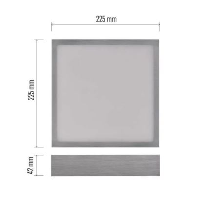 Стельовий LED світильник NEXXO LED/21W/230 3000/3500/4000K 22,5x22,5 см матовий хром