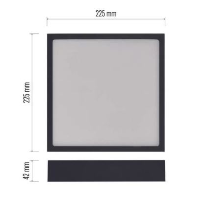 Стельовий LED світильник NEXXO LED/21W/230V 3000/3500/4000K 22,5x22,5 см чорний