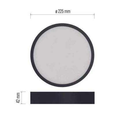 Стельовий LED світильник NEXXO LED/21W/230V 3000/3500/4000K діаметр 22,5 см чорний