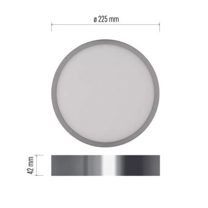 Стельовий LED світильник NEXXO LED/21W/230V 3000/3500/4000K діаметр 22,5 см глянцевий хром