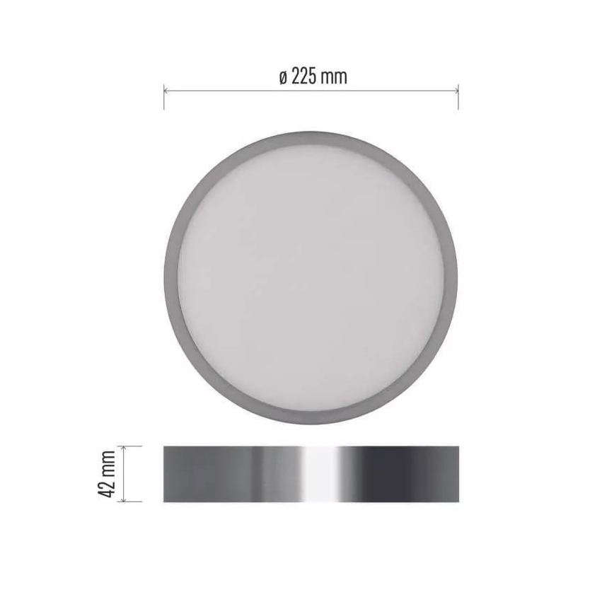 Стельовий LED світильник NEXXO LED/21W/230V 3000/3500/4000K діаметр 22,5 см глянцевий хром