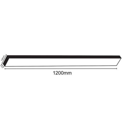 Стельовий LED світильник LED/32W/230V 4000K 120x13 см чорний