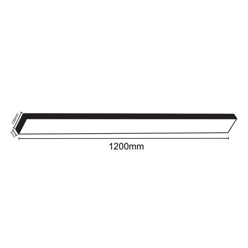 Стельовий LED світильник LED/32W/230V 4000K 120x13 см чорний