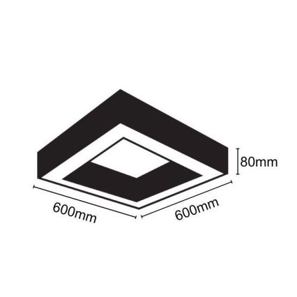 Стельовий LED світильник LED/40W/230V 4000K 60x60 см