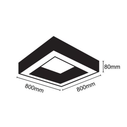 Стельовий LED світильник LED/55W/230V 4000K 80x80 см