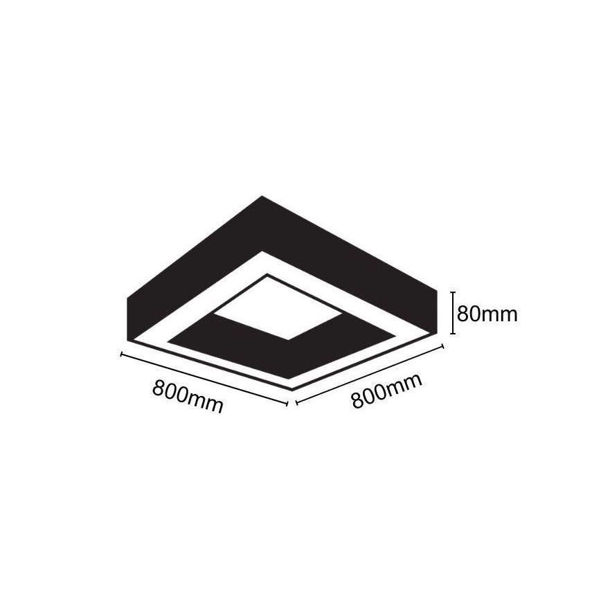 Стельовий LED світильник LED/55W/230V 4000K 80x80 см