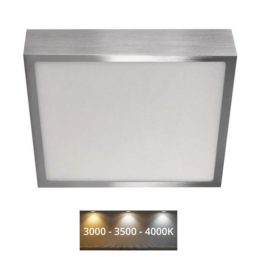 Стельовий LED світильник NEXXO LED/21W/230 3000/3500/4000K 22,5x22,5 см матовий хром