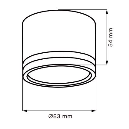 Стельовий LED світильник PARIS 1xGX53/6W/230V чорний