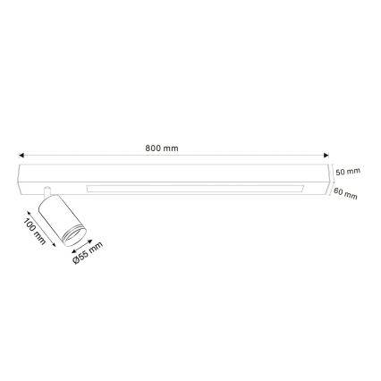 Стельовий LED світильник PARIS LED/24W/230V + 1xGU10/10W чорний
