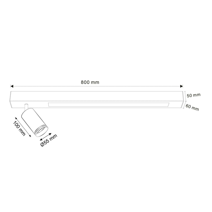 Стельовий LED світильник PARIS LED/24W/230V + 1xGU10/10W чорний