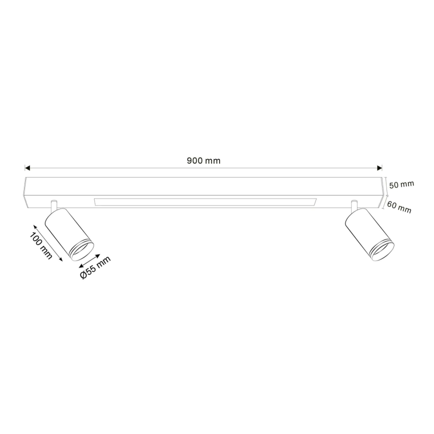Стельовий LED світильник PARIS LED/24W/230V + 2xGU10/10W чорний
