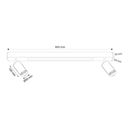 Стельовий LED світильник PARIS LED/24W/230V + 2xGU10/10W чорний