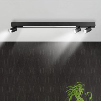 Стельовий LED світильник PARIS LED/24W/230V + 3xGU10/10W чорний