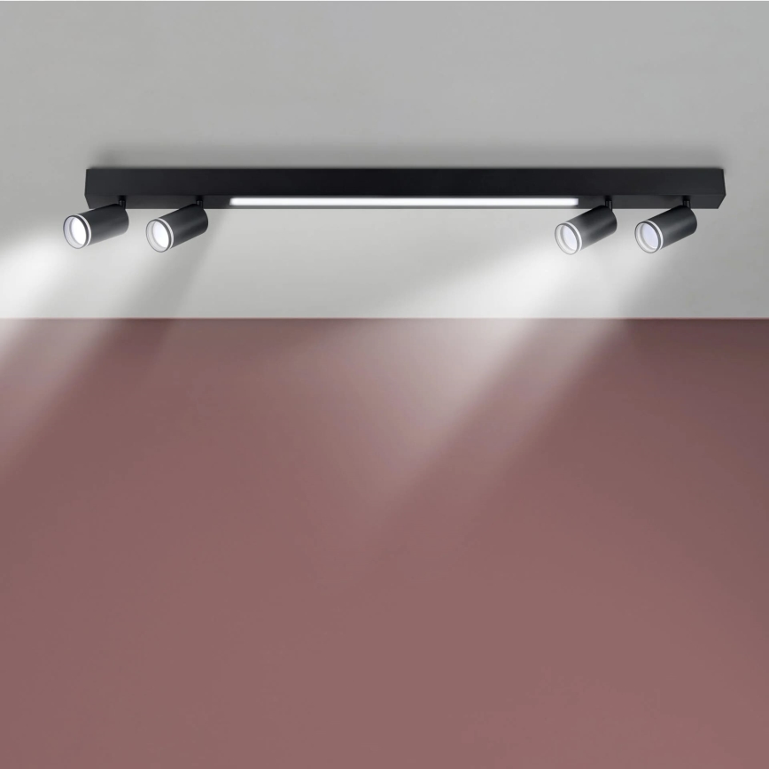 Стельовий LED світильник PARIS LED/24W/230V + 4xGU10/10W чорний