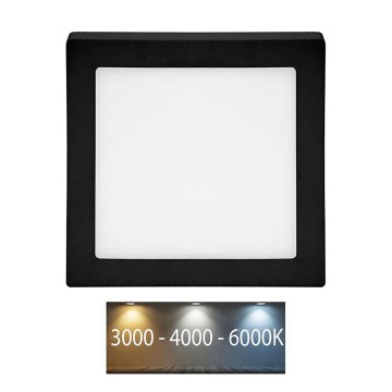 Стельовий LED світильник RAFA LED/18W/230V 3000/4000/6000K 22x22 см чорний