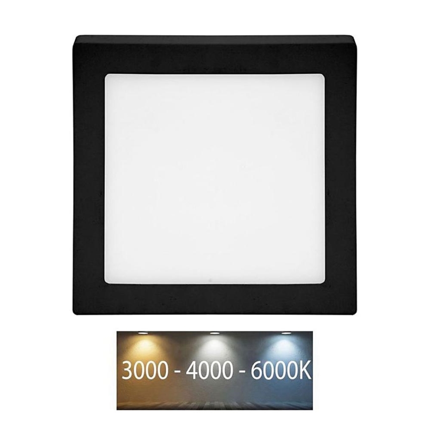 Стельовий LED світильник RAFA LED/18W/230V 3000/4000/6000K 22x22 см чорний